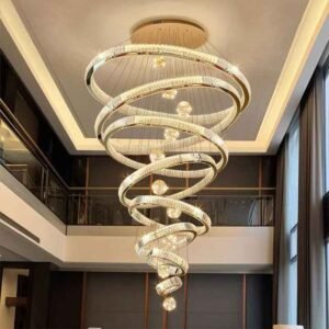Luxury Shiny Steel Crystal Chandelier Grand Luxurious
