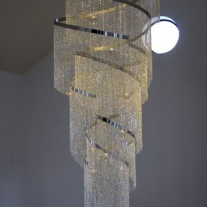 Spiral 26 Light Chandelier Chrome