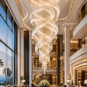 Grand Luxury Lobby With Stunning Chandelier